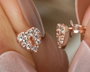 Heliophilia Silver Pendientes de Plata de Ley 925 con Oro Rosa y Circón